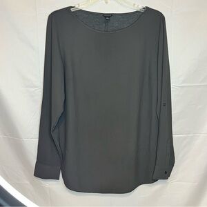 Ann Taylor, Women’s Gray Long Sleeve Blouse Size Medium